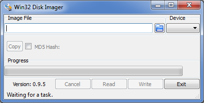GUI of the Win32 Disk Imager